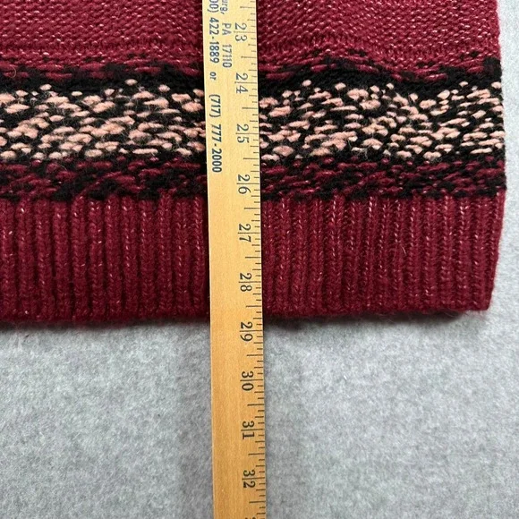Lucky‎ Brand Fair Isle Jacquard Crew Neck Sweater Cabernet Combo Mens Size Large - Picture 8 of 12